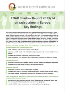 ENAR Shadow Report 2013/14 on racist crime in Europe: Key findings